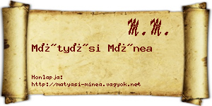 Mátyási Mínea névjegykártya